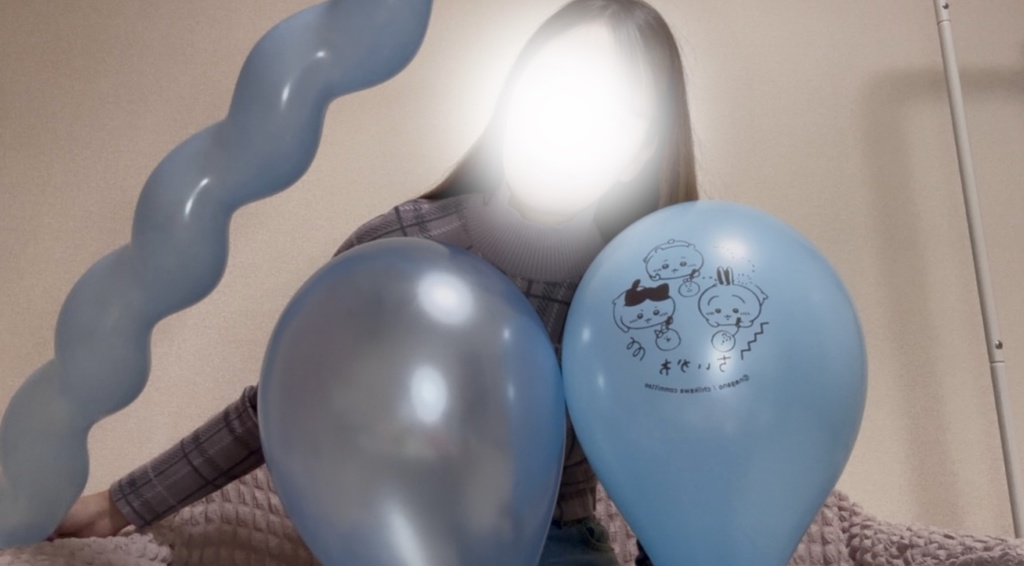 青色の色々な風船を膨らまし💎🩵