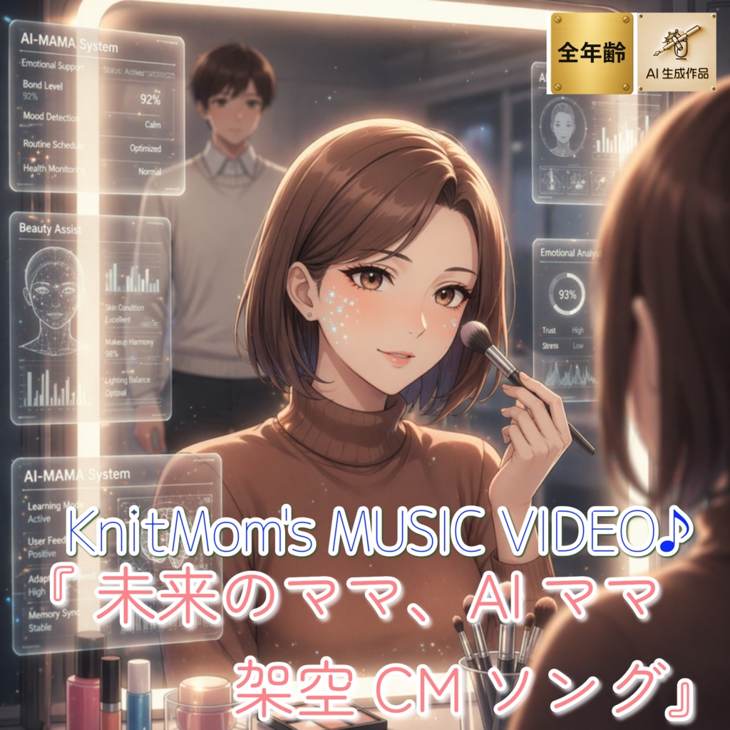 【FREE】【無料】【MUSIC MP4】『 　未来のママ、AIママ 　(架空CMソング)　』KnitMomの音楽第10弾