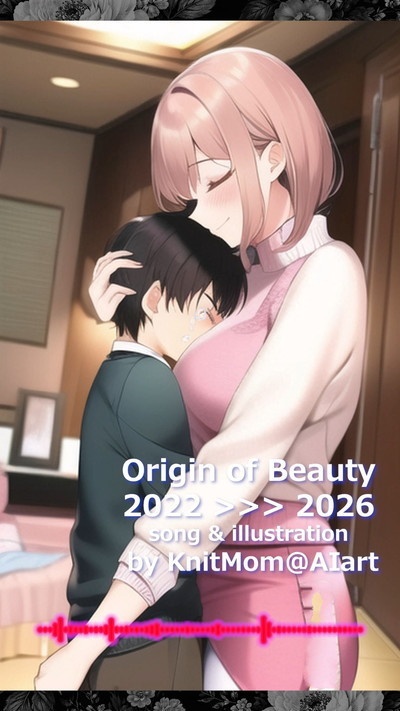 【PDF,mp4】🌸KnitMom@AIart 生成AI黎明期 音楽付きイラスト集『Origin of Beauty 2022 >>> 2026』