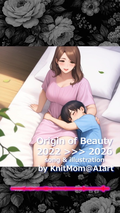 【PDF,mp4】🌸KnitMom@AIart 生成AI黎明期 音楽付きイラスト集『Origin of Beauty 2022 >>> 2026』