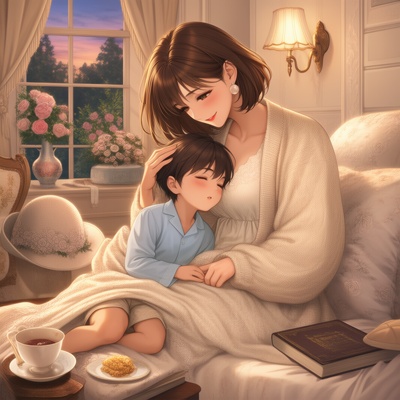 【PDF,mp4】KnitMom@AIart 音楽付きイラスト集『Garden of Bloom』