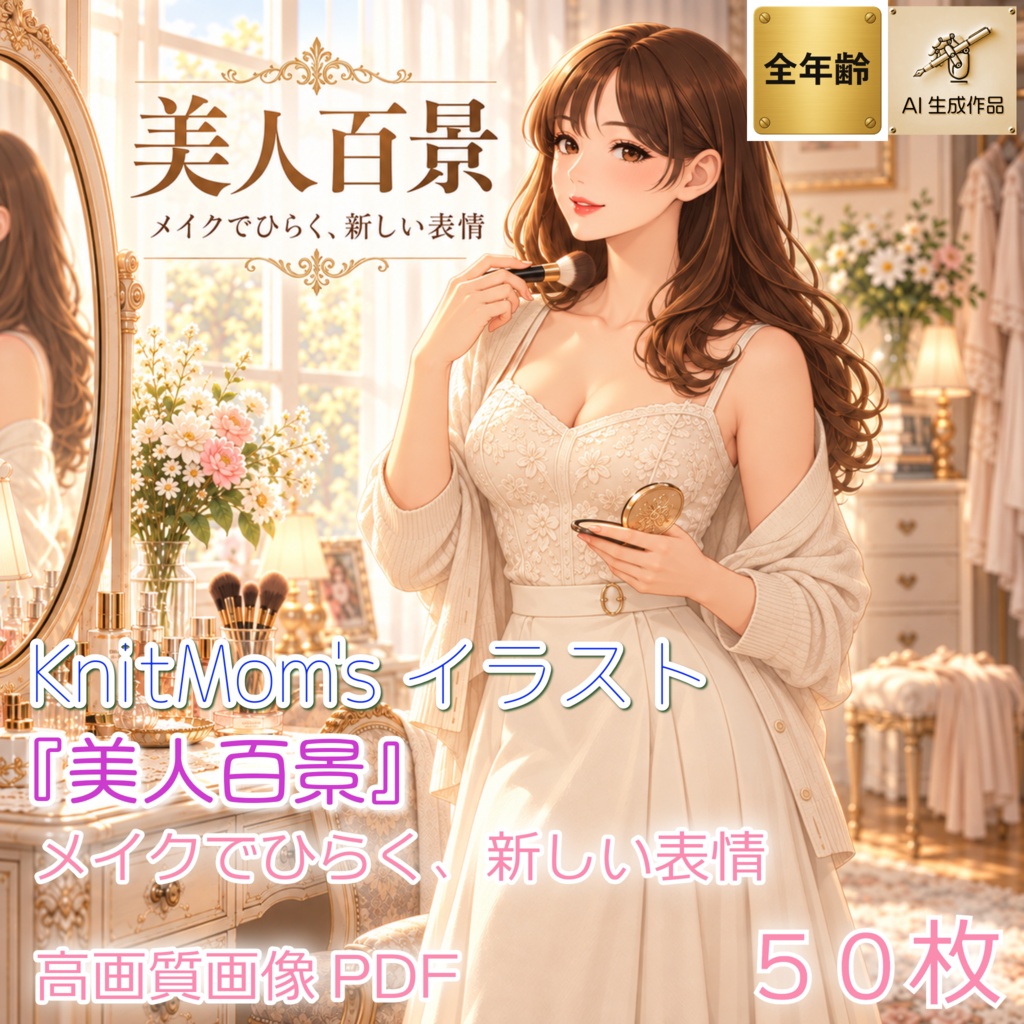 【PDF/全年齢】KnitMomBrain制作 イラスト集「美人百景」