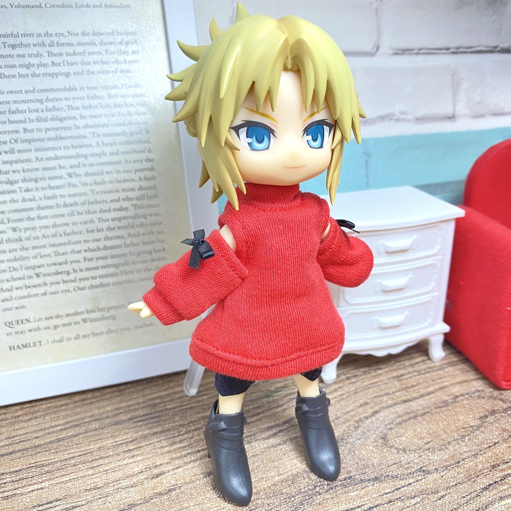 肩出しニットワンピース&短ズボン