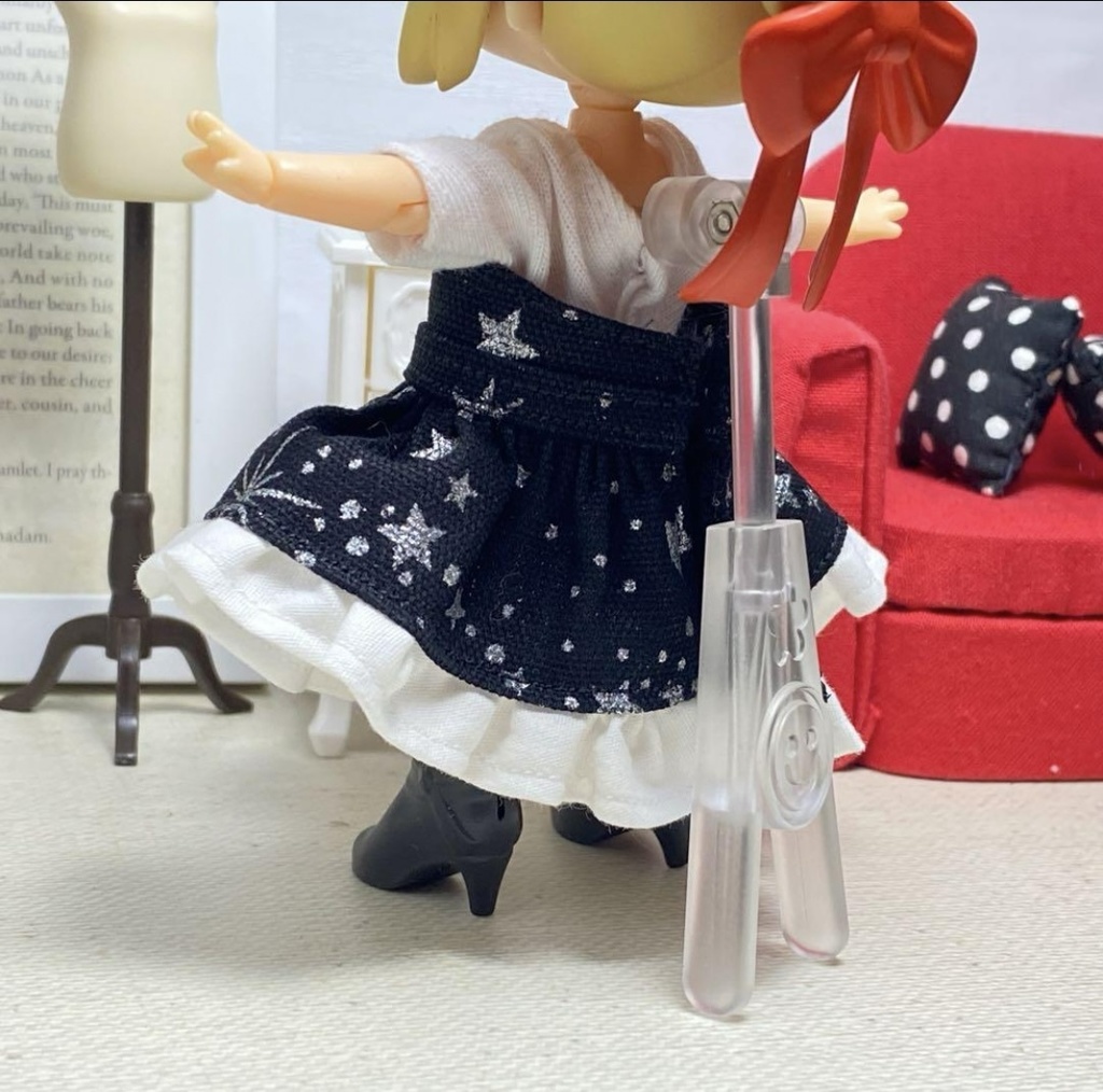 Tシャツ&ベアトップワンピース(銀星黒)