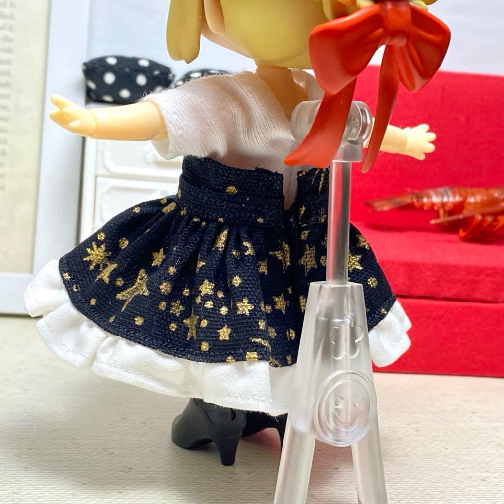 Tシャツ&ベアトップワンピースセット(金星黒)