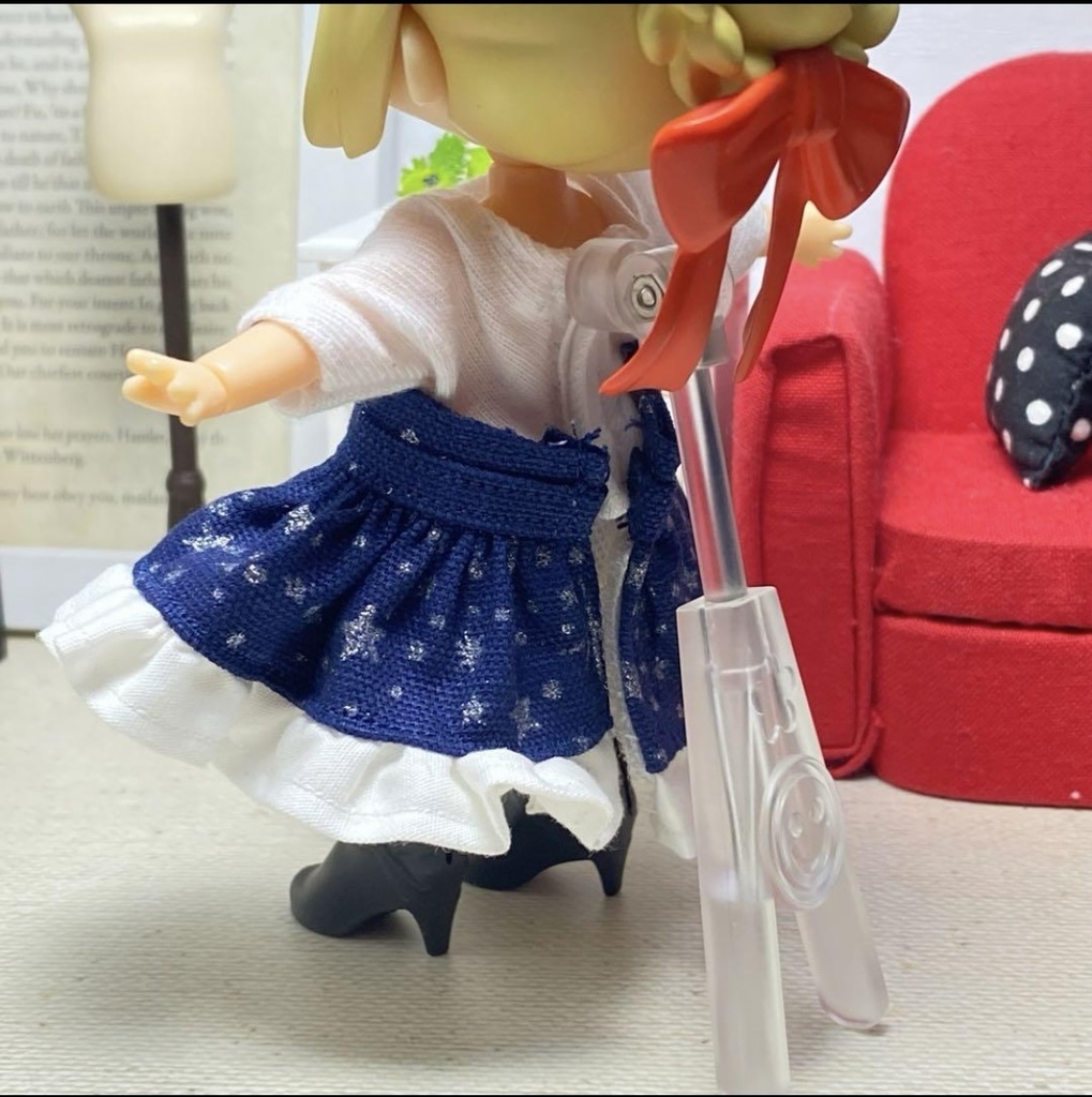 Tシャツ&ベアトップワンピースセット(銀星紺)