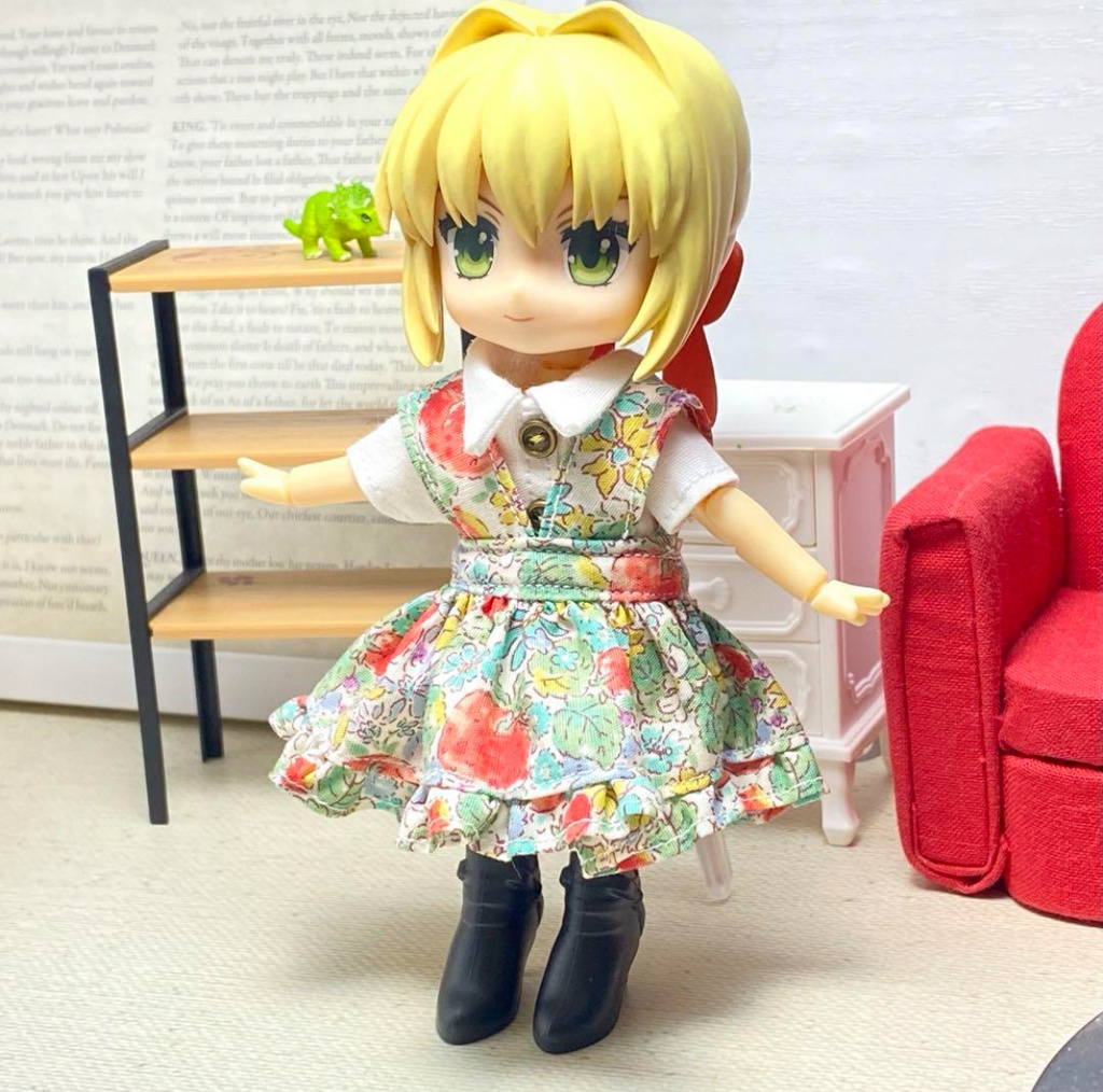 シャツ&ジャンパースカート(野苺緑)