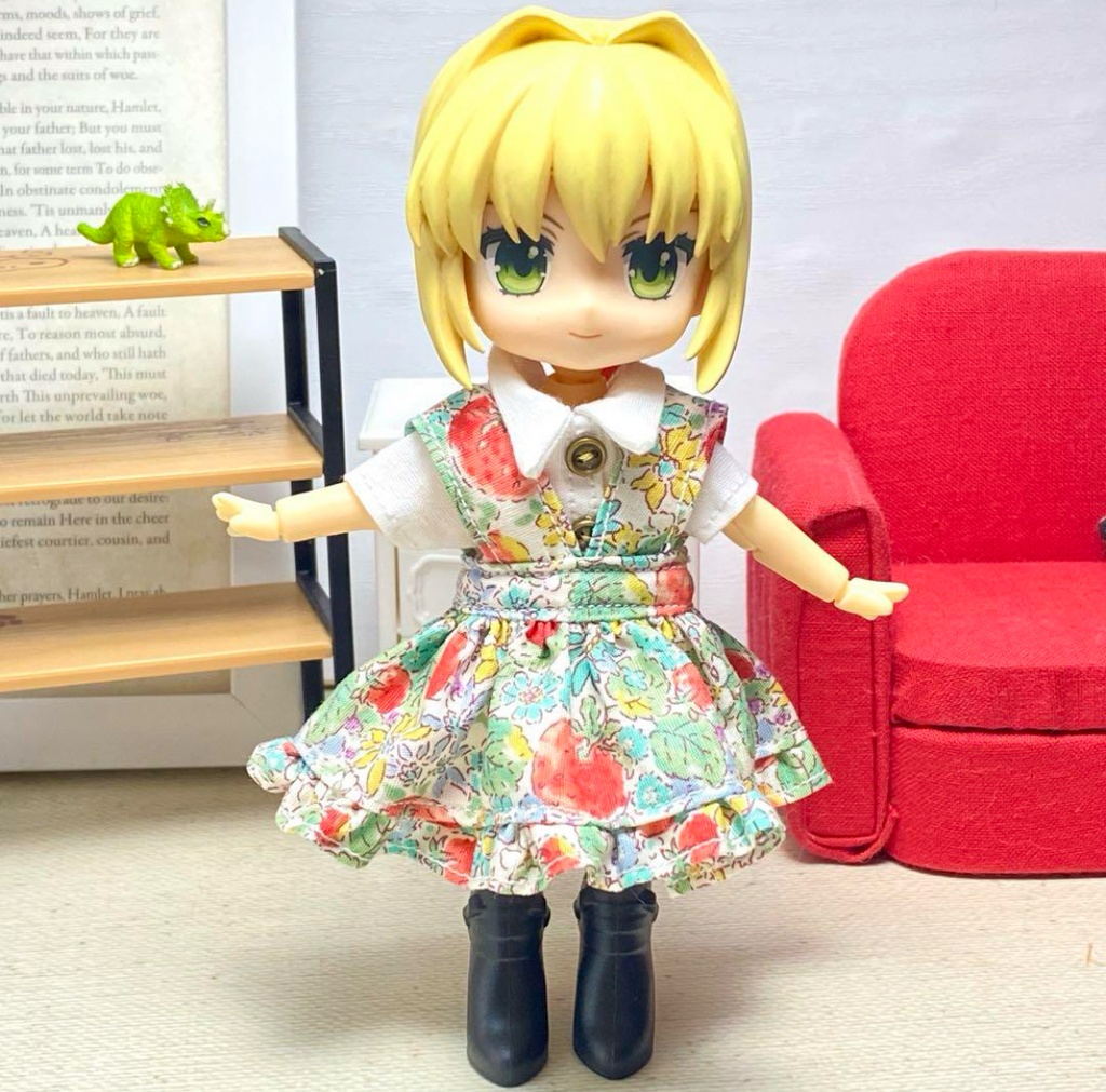 シャツ&ジャンパースカート(野苺緑)