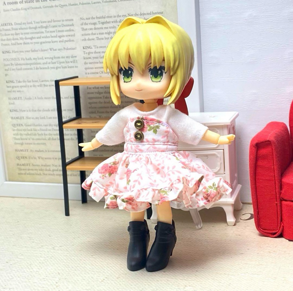 Tシャツ&ベアトップワンピース(薔薇ピンク)セット