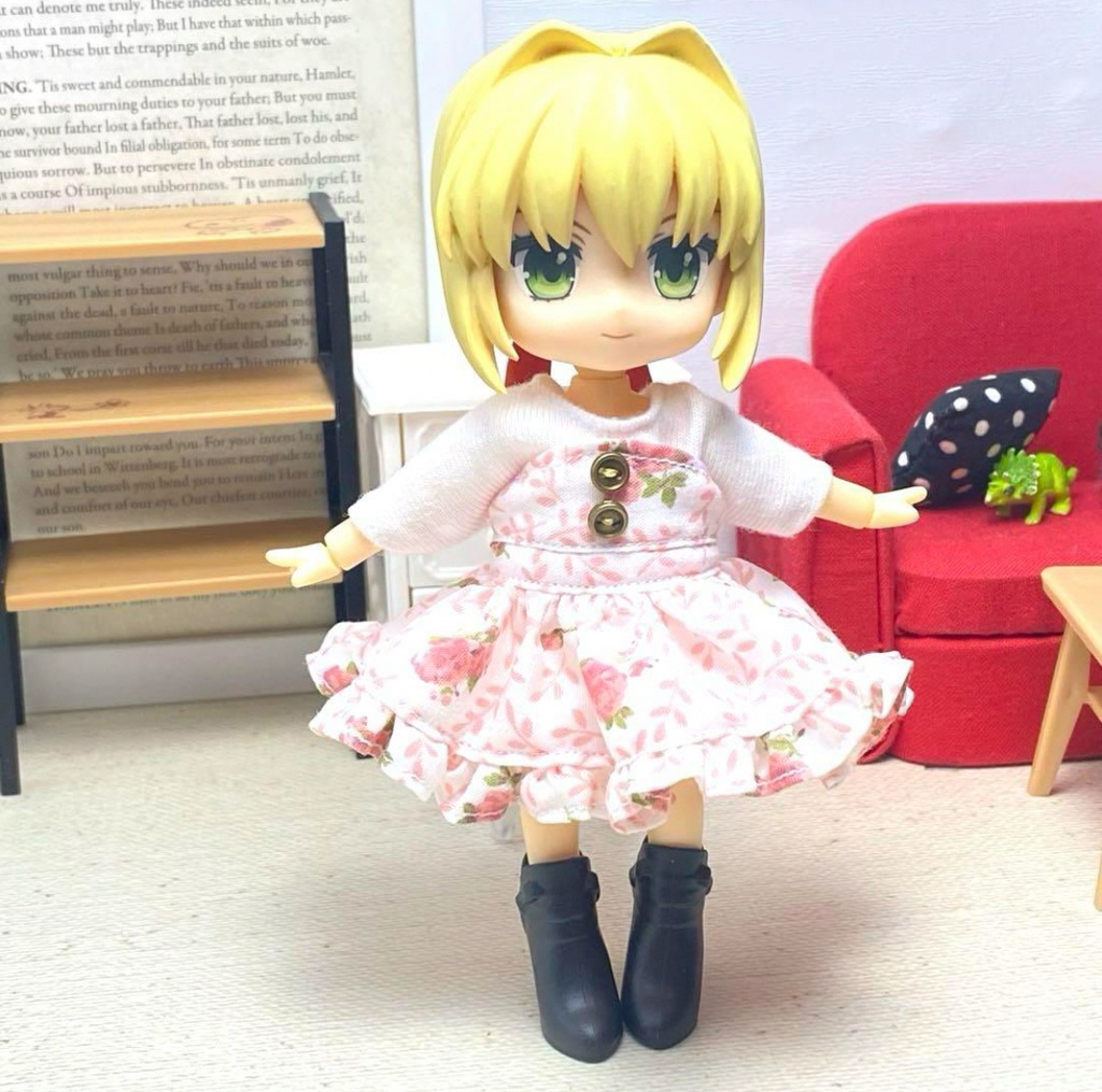 Tシャツ&ベアトップワンピース(薔薇ピンク)セット