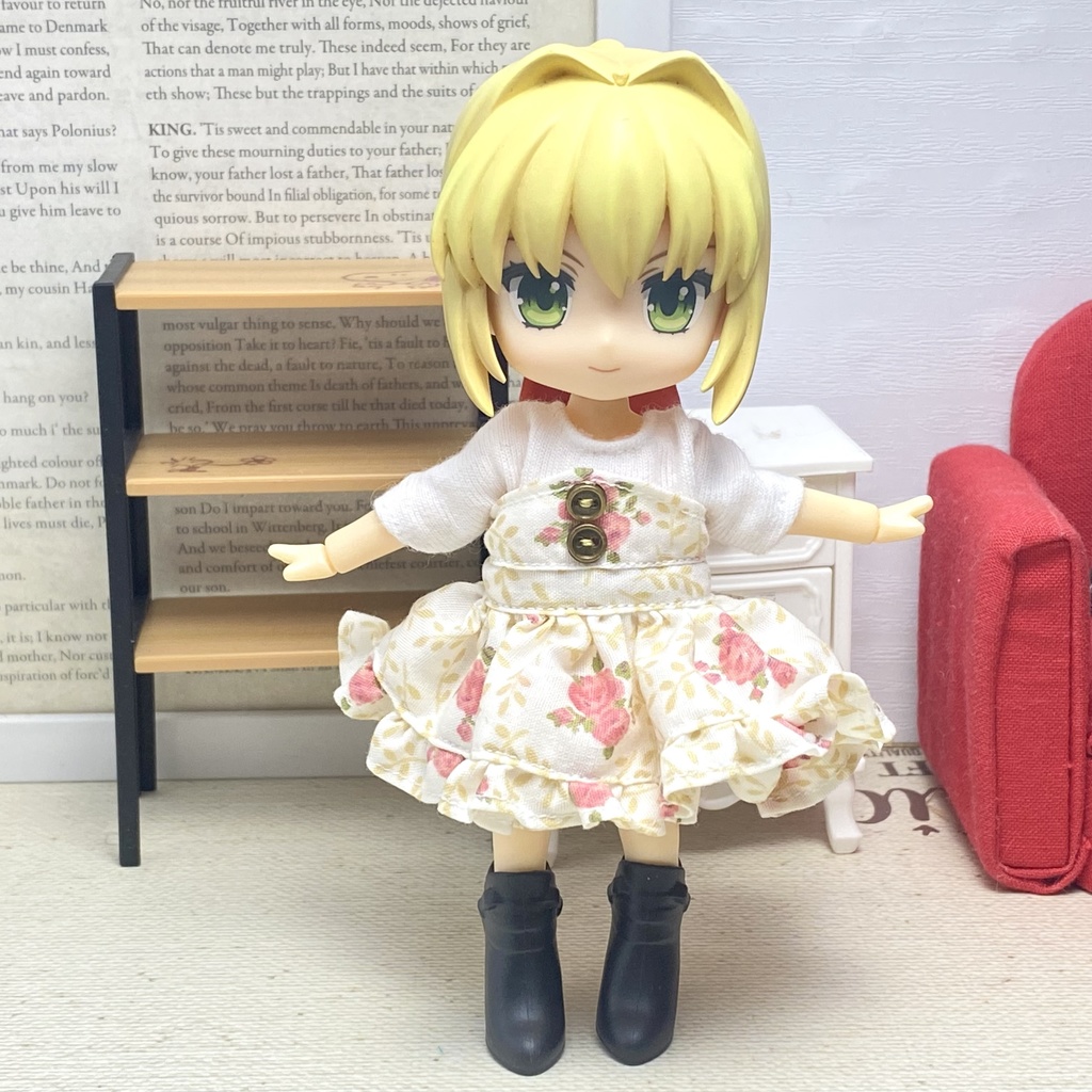 Tシャツ&ベアトップワンピース(薔薇イエロー)