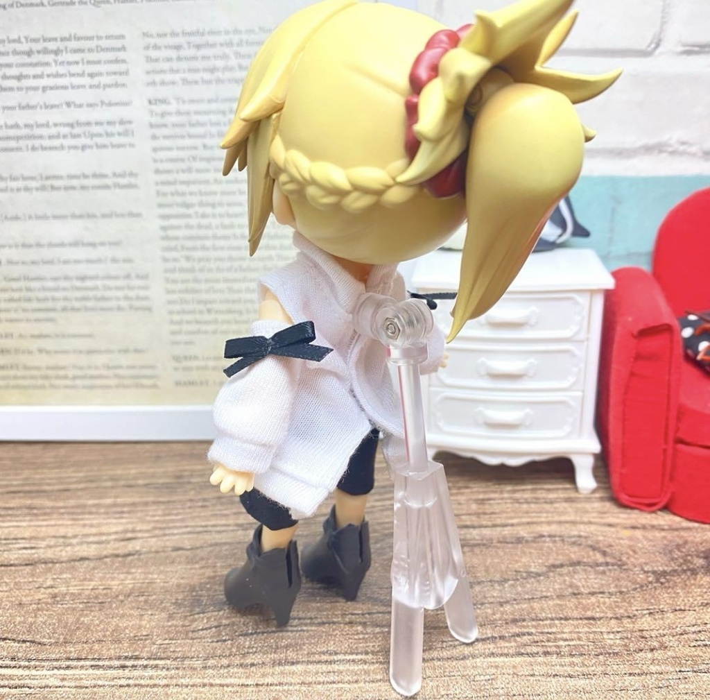 肩出しニットワンピース(白)&短ズボンセット