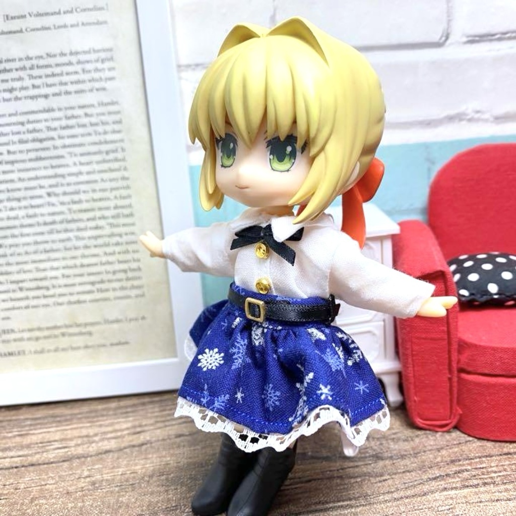 シャツ&スカートセット(雪青)