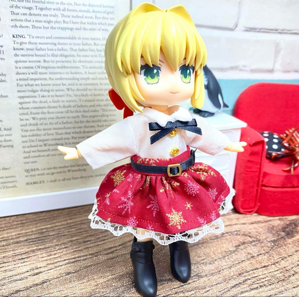 シャツ&スカート（雪赤）セット