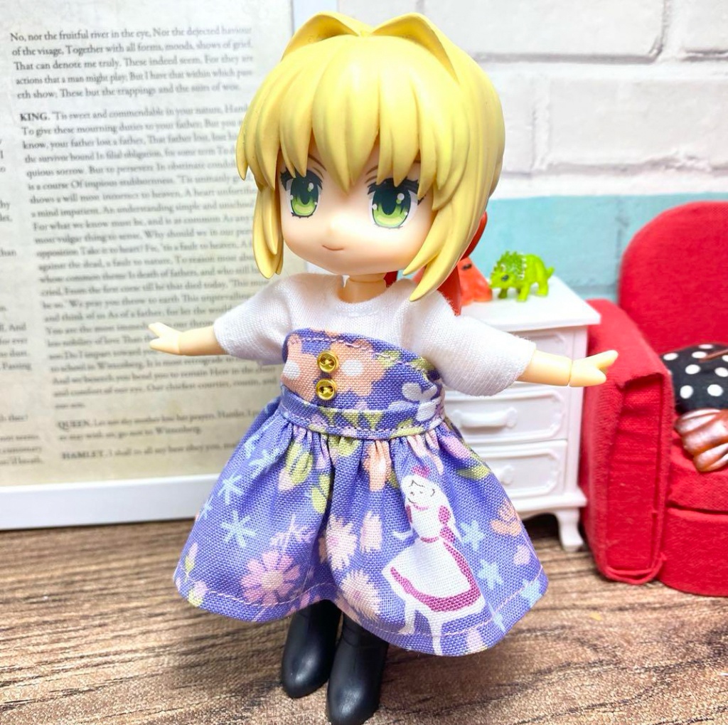 Tシャツ&ベアトップワンピース(青アリス)セット