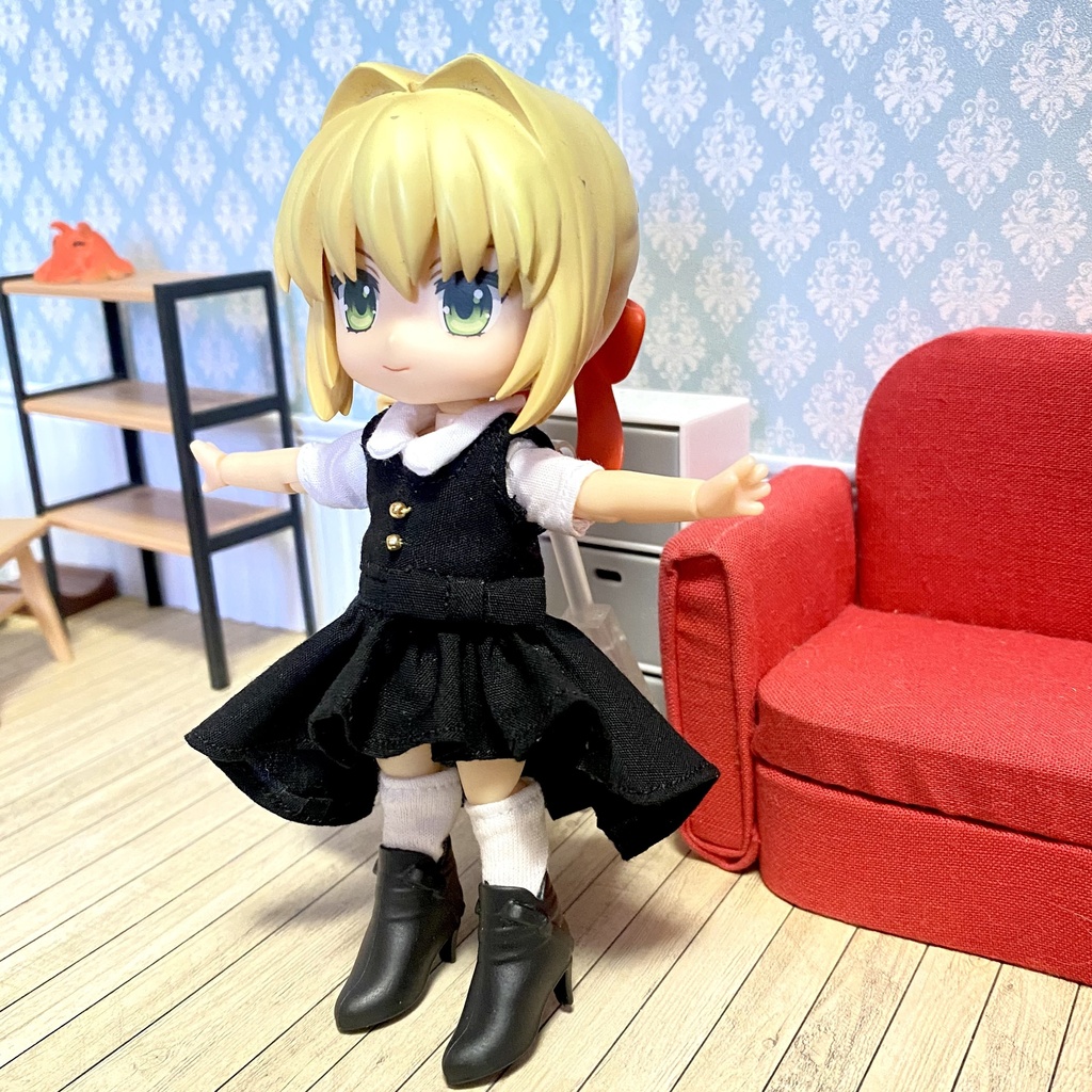 シャツ&フィッシュテールワンピース(黒)セット