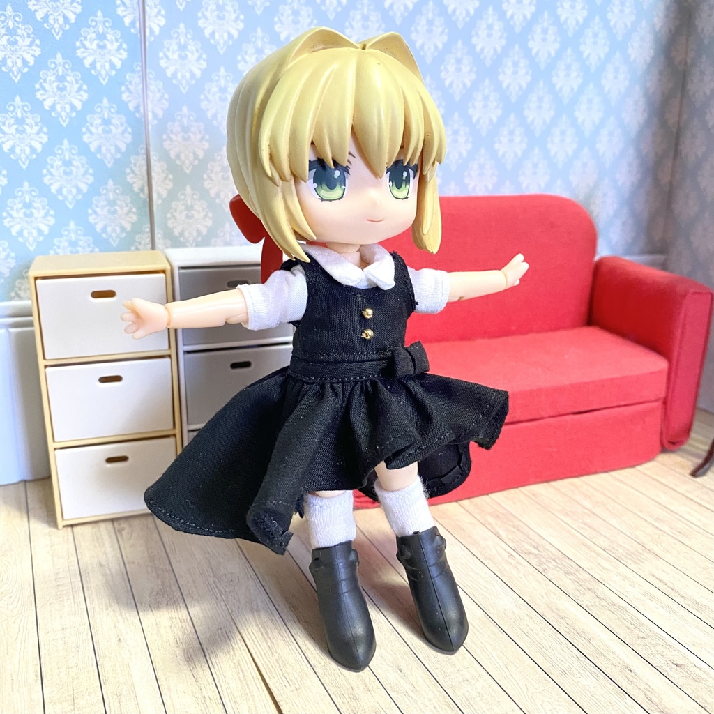 シャツ&フィッシュテールワンピース(黒)セット