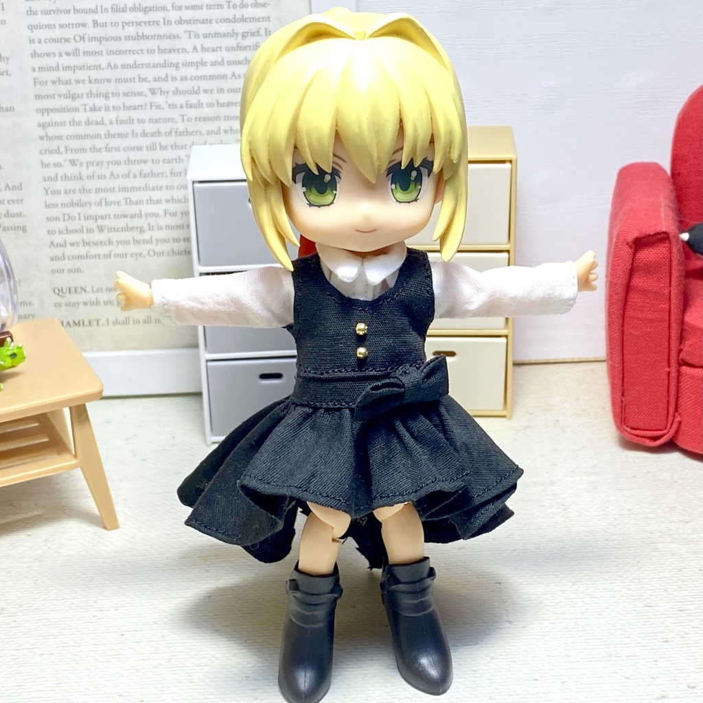 シャツ&フィッシュテールワンピース(黒)セット