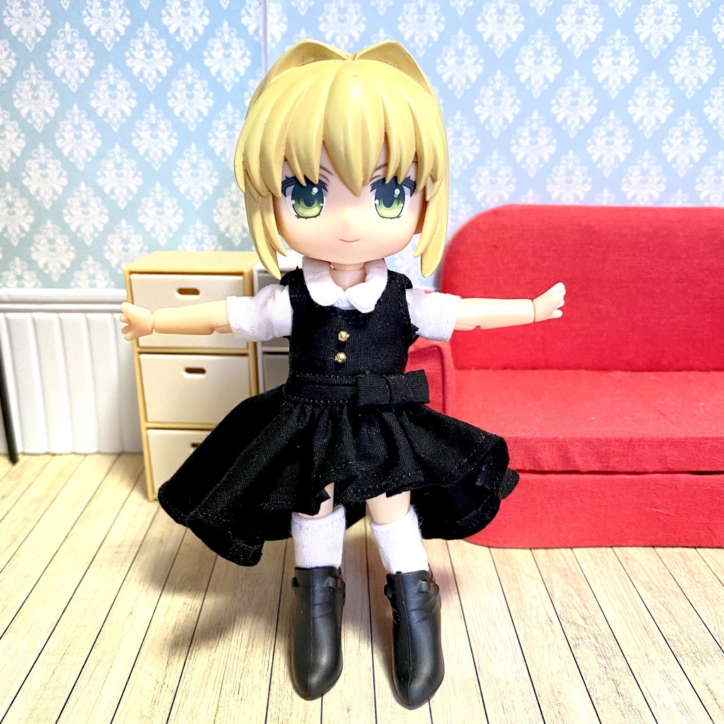 シャツ&フィッシュテールワンピース(黒)セット
