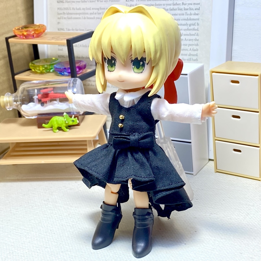 シャツ&フィッシュテールワンピース(黒)セット