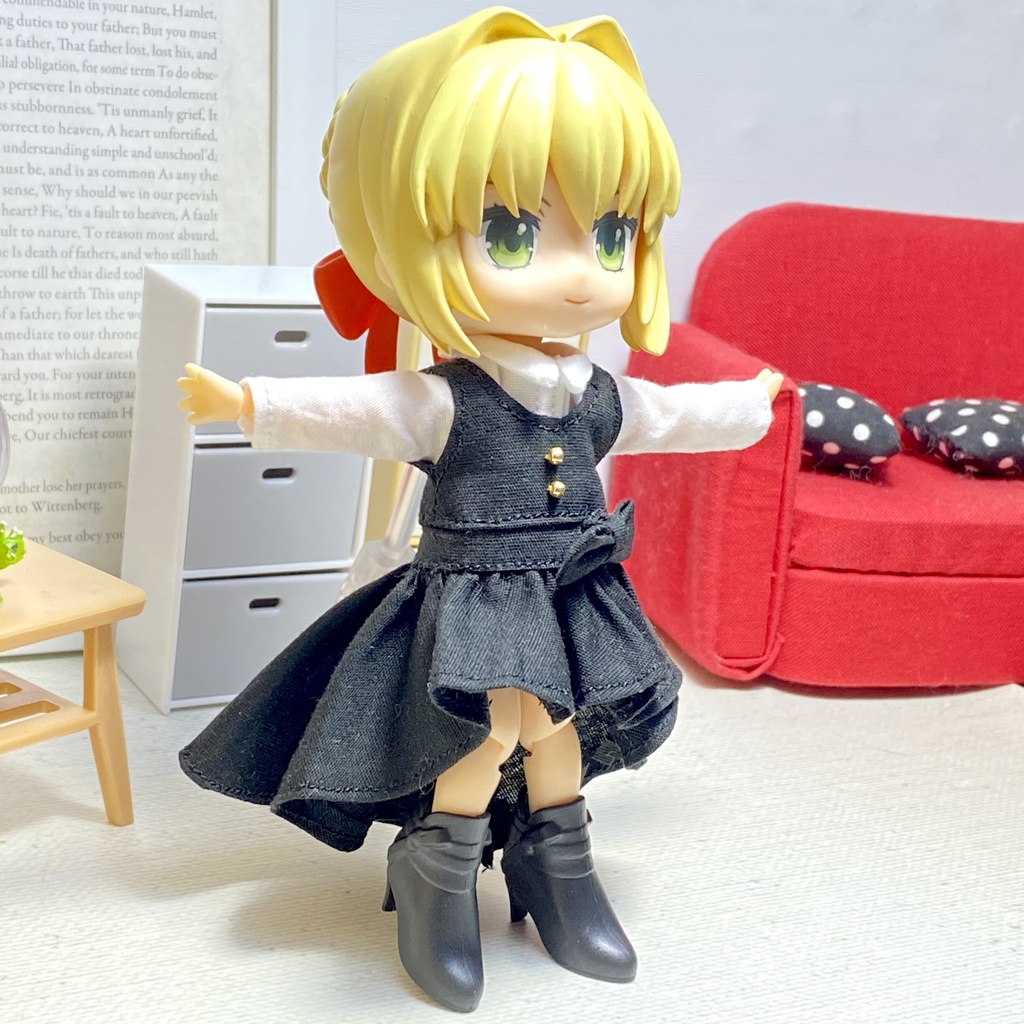 シャツ&フィッシュテールワンピース(黒)セット