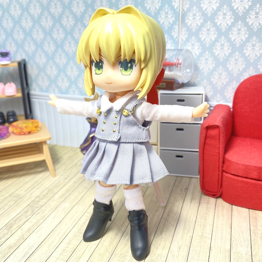 シャツ&セットアップスカート(グレー)セット