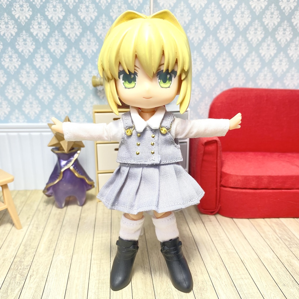 シャツ&セットアップスカート(グレー)セット