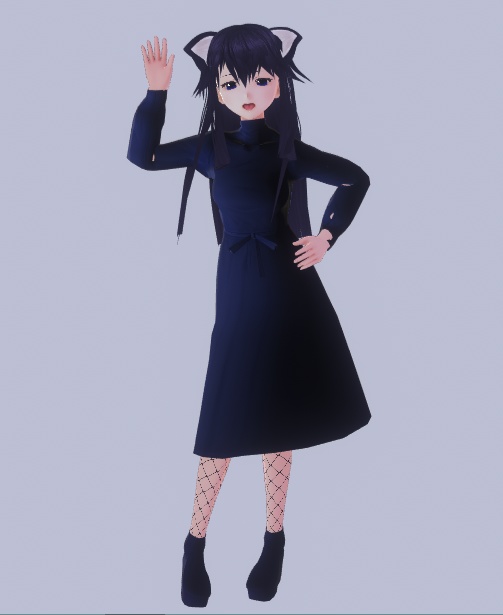 vroid studio female character,dark blue girl vroid studioの女性キャラクター、ダークブルーの女の子 - milad_art - 5/5