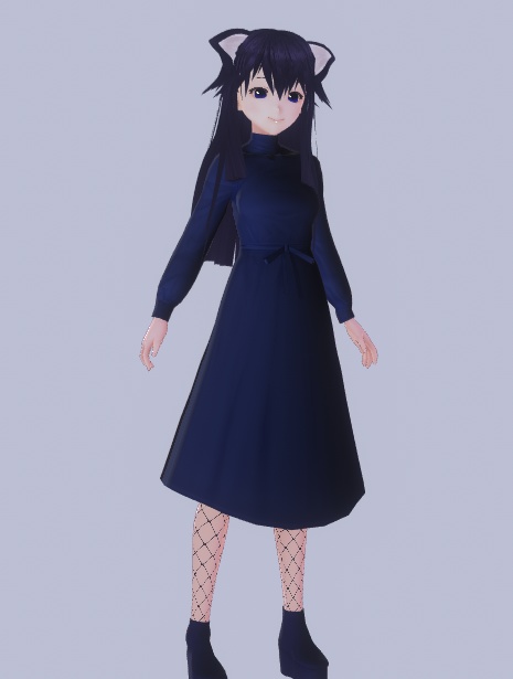 vroid studio female character,dark blue girl vroid studioの女性キャラクター、ダークブルーの女の子 - milad_art - 2/5