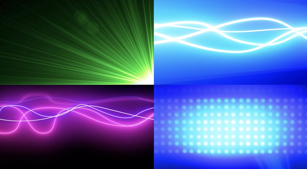 【配信待機画面・VJ・ライブ演出】光のループ背景 動画素材4点|レーザー/LED/ネオンライン|FullHD/30fps/10秒