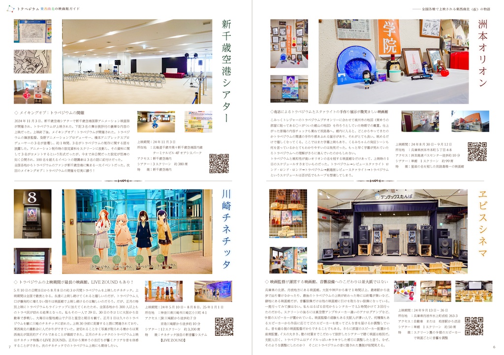 ①聖南テネリタス女学院 来学案内 ②西テクノ工業高等専門学校 来校案内 ③東西南北の映画館ガイド(仮) ④トラペジウム上映館リスト