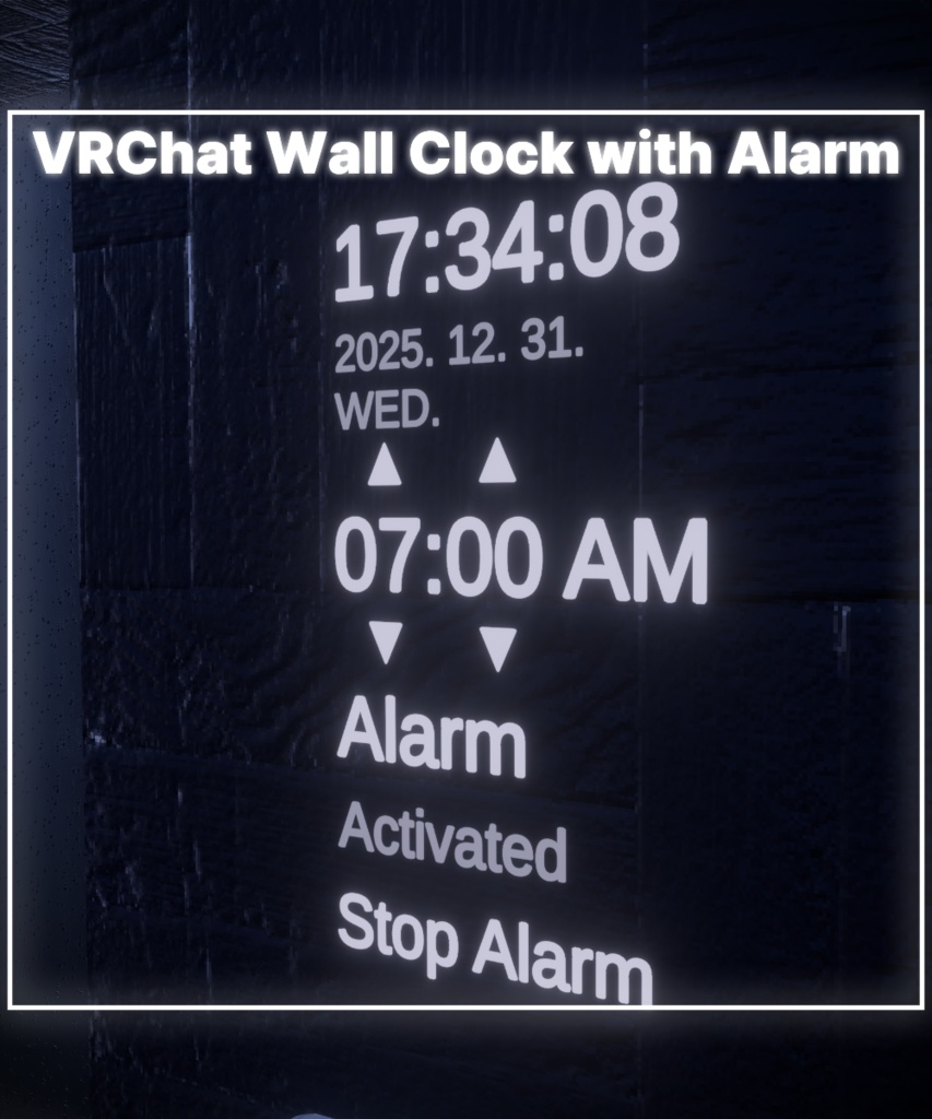 [FREE / 無料] VRChat Wall Clock with Alarm / VRChat 벽걸이 알람시계 / VRChat 壁掛け目覚まし時計