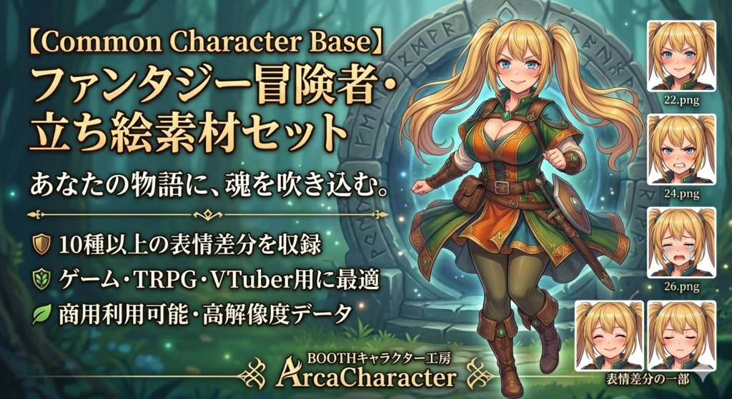 TRPGの立ち絵 金髪元気っ娘