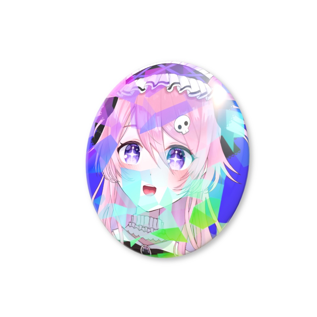 44mmホログラム缶バッジ / しいたけ目 or 泣き顔 / 飴村こっとん