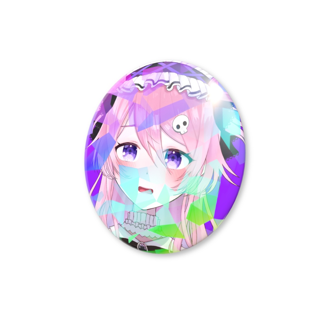 44mmホログラム缶バッジ / しいたけ目 or 泣き顔 / 飴村こっとん