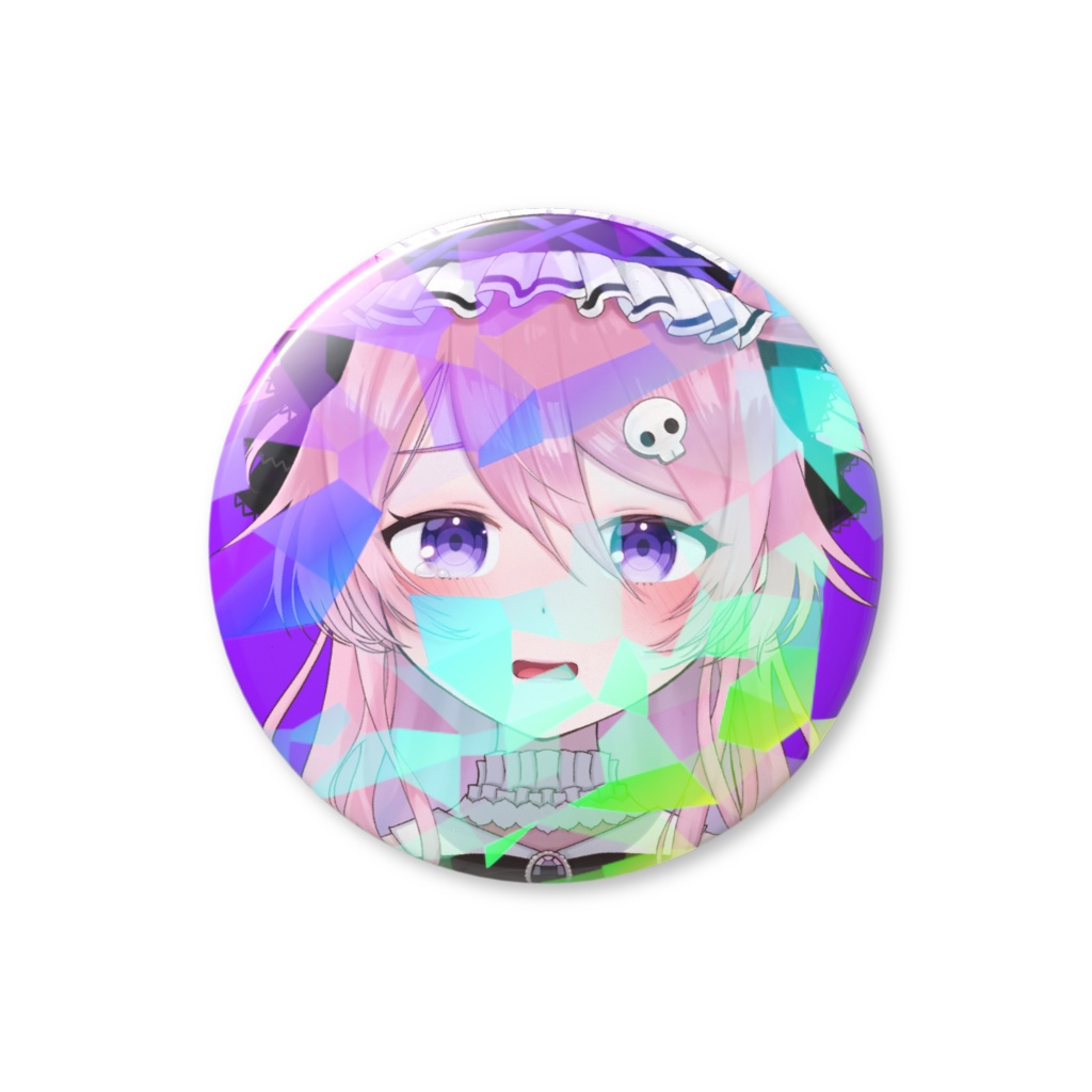 44mmホログラム缶バッジ / しいたけ目 or 泣き顔 / 飴村こっとん