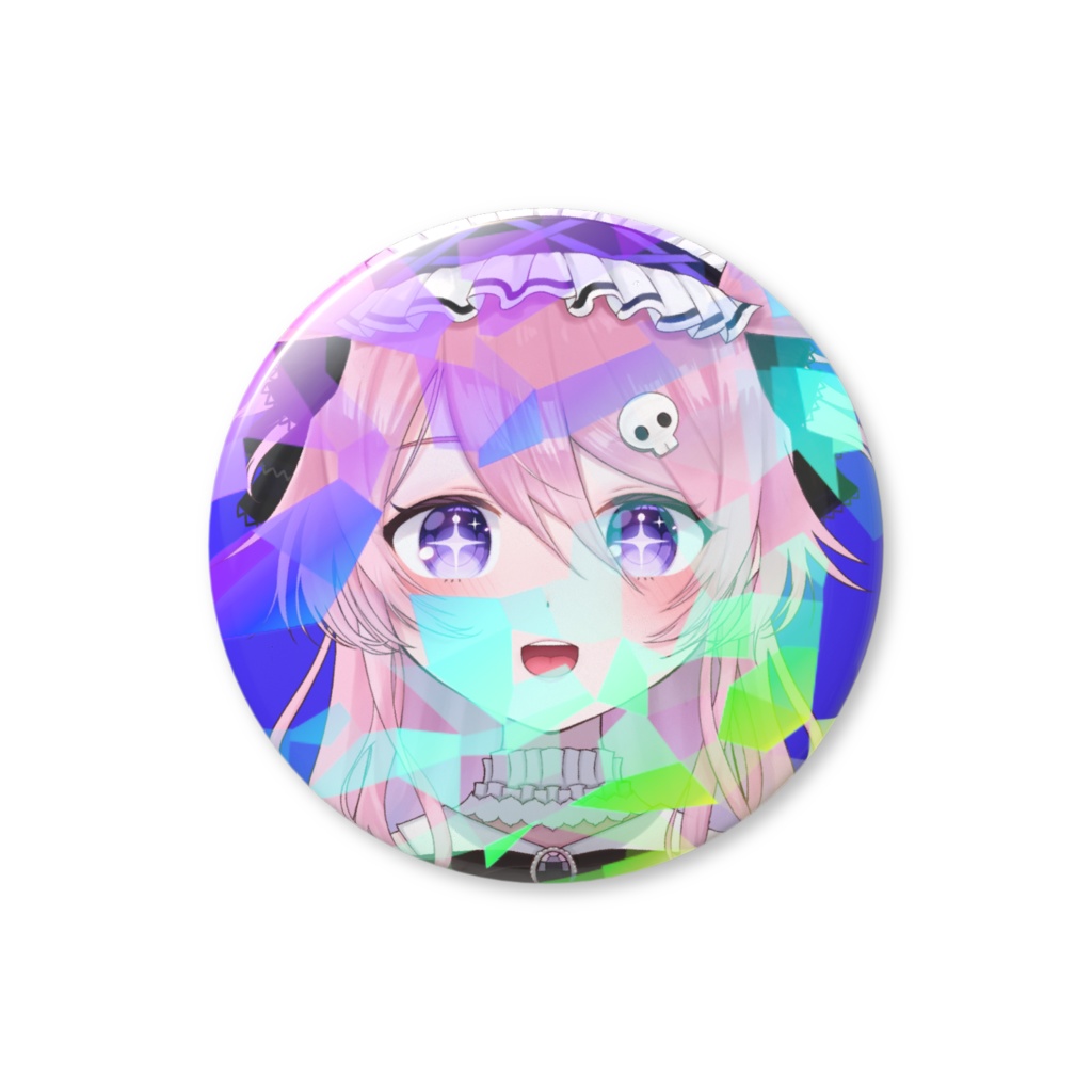 44mmホログラム缶バッジ / しいたけ目 or 泣き顔 / 飴村こっとん