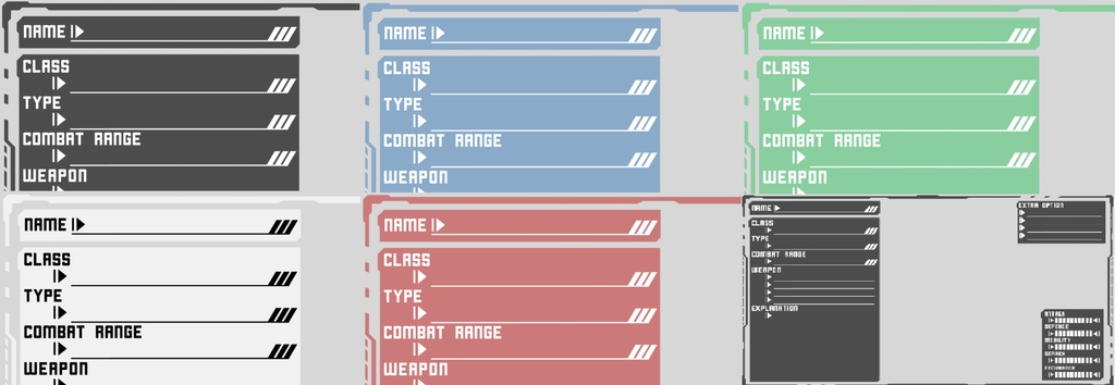 メカ少女改変向け簡易ステータステンプレ