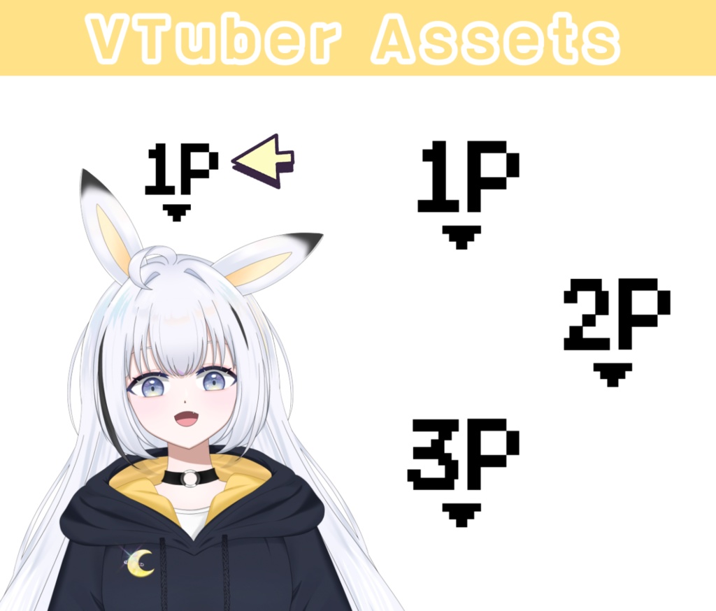 【Live2D】PLAYER 1P, 2P, 3P ★ VTuber Assets (VTube studio)