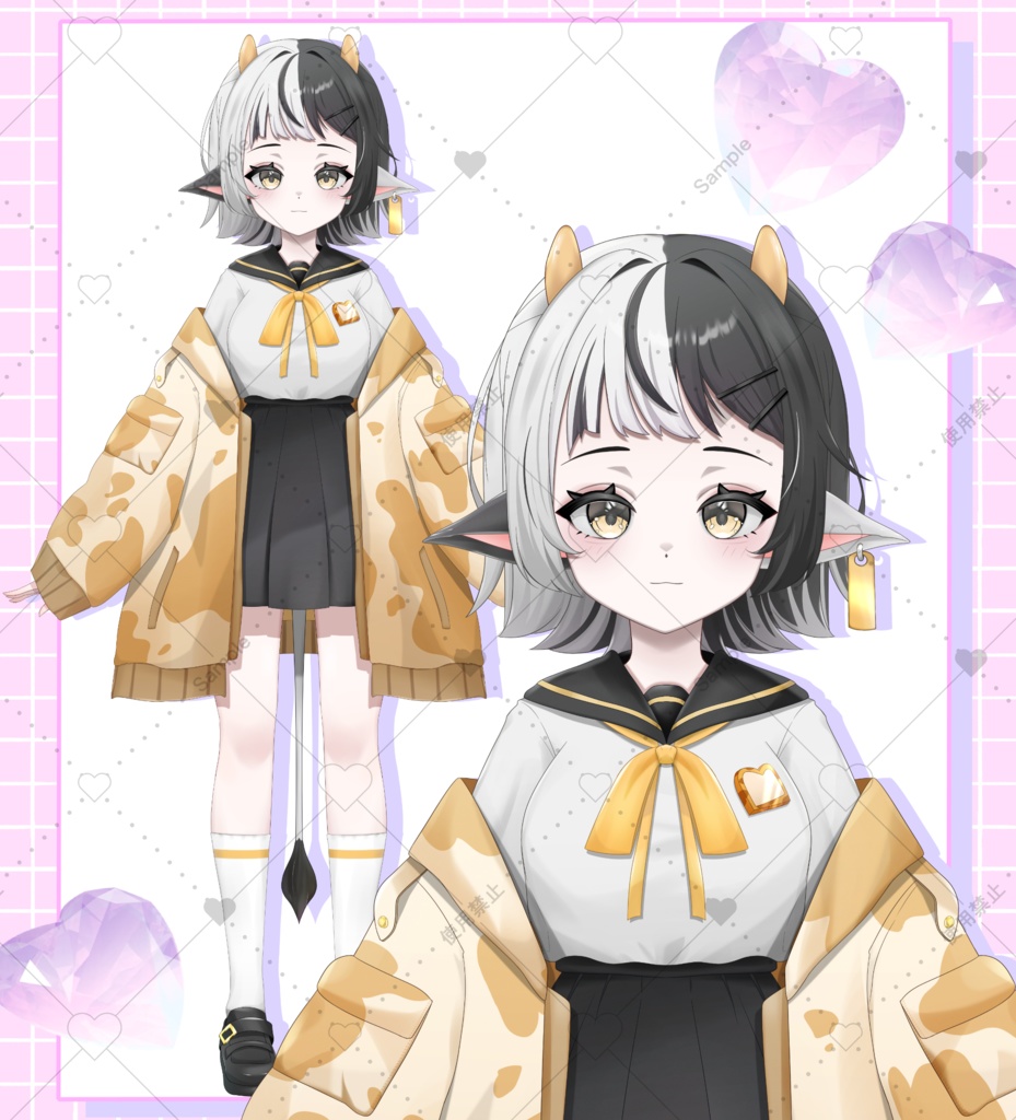 【限定一点】【Vtube Studio対応】 COW Live2D Model