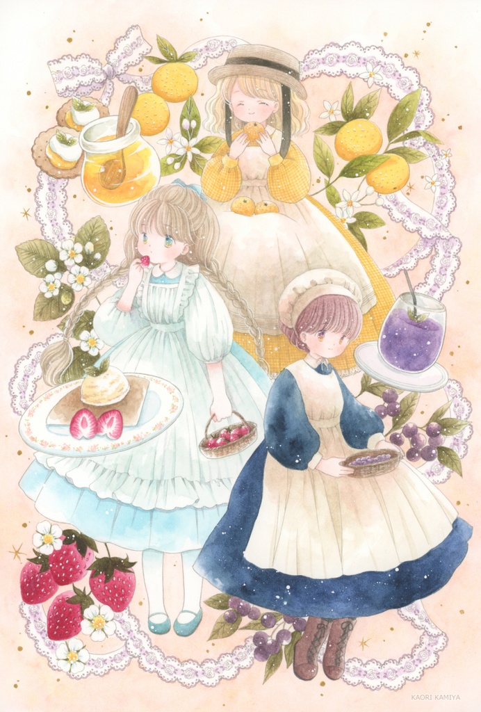 ポストカード　おいしい果実をご一緒に