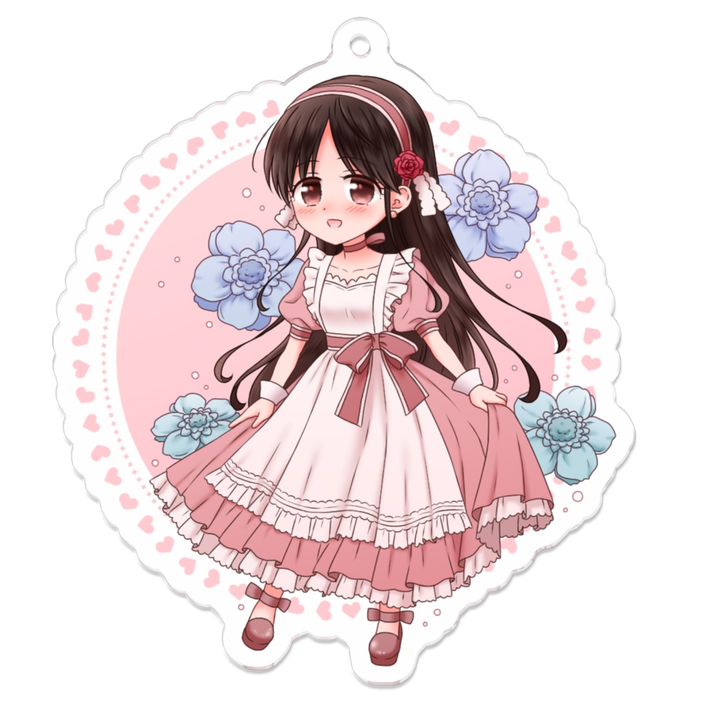 エプロンドレスのアクリルキーホルダー