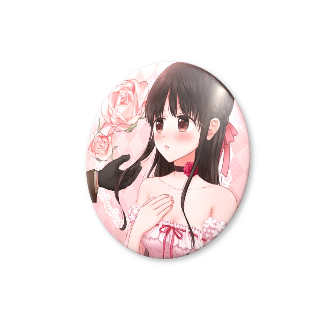 ピンクローズ缶バッジ(バリュー)