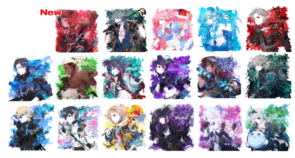 【C107新作/再販】水彩アクリルスタンド(現在17種)