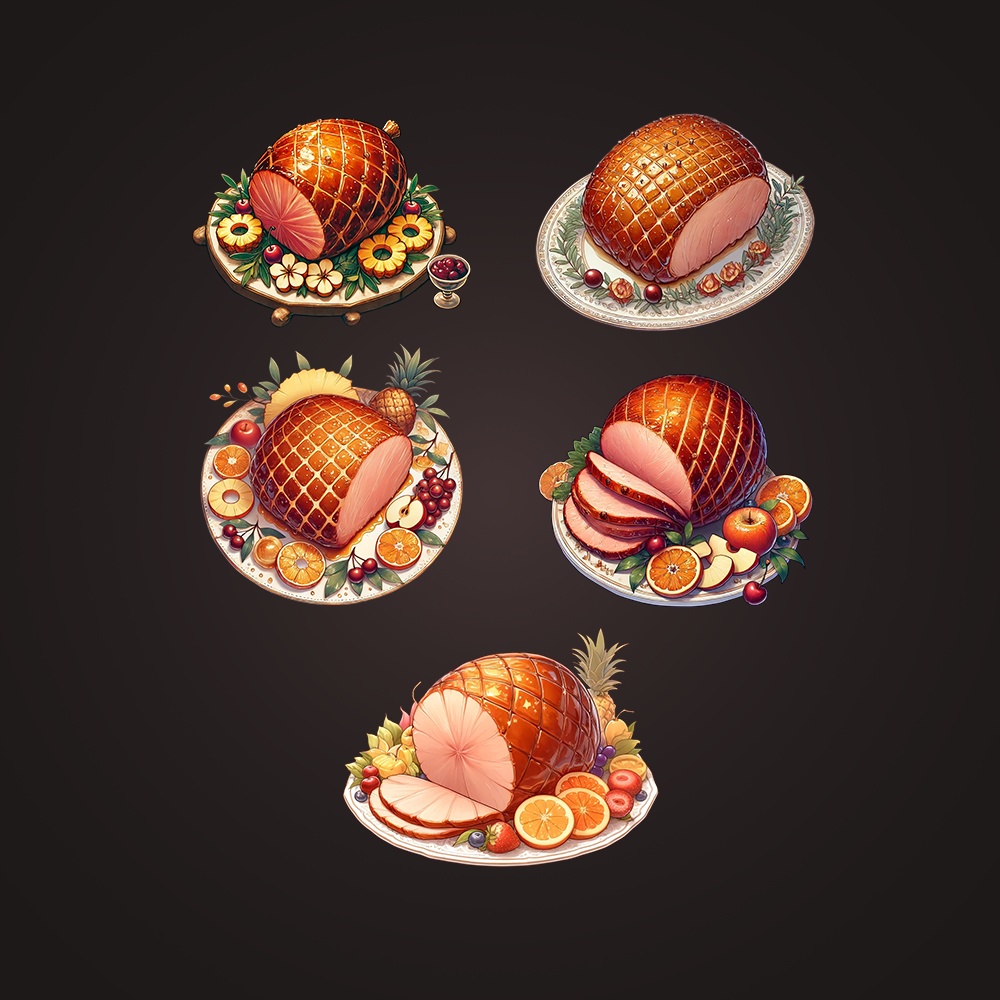 2Dアセットパック | クリスマスフードイラスト50種類