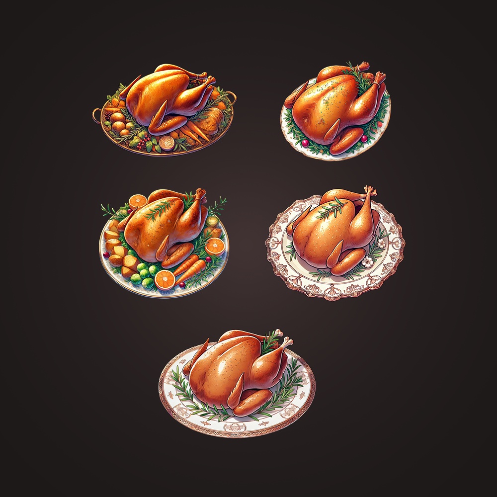 2Dアセットパック | クリスマスフードイラスト50種類