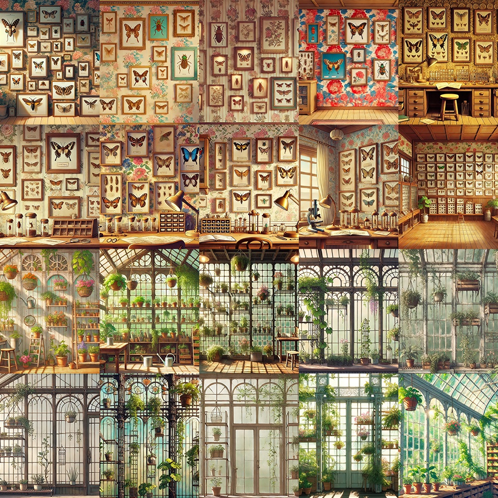 2Dアセットパック | 自然物コレクション: 昼の部屋背景50種類