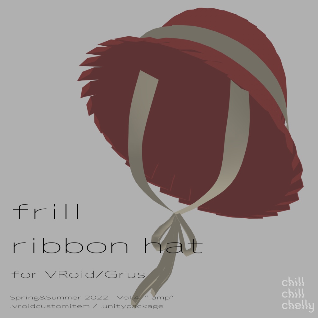 [VRoid/Grus] frill ribbon hat [#chillchillchelly]