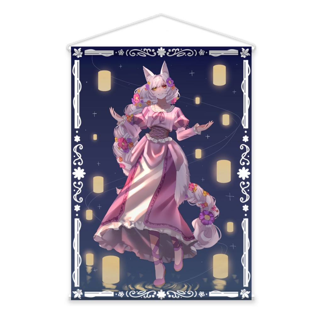 4周年記念 タロットカード風ラプンツェル美紅 タペストリー 選べる表情あり4th Anniversary Tarot Card Style Rapunzel Mikkappuri - Choose Your Facial Expression