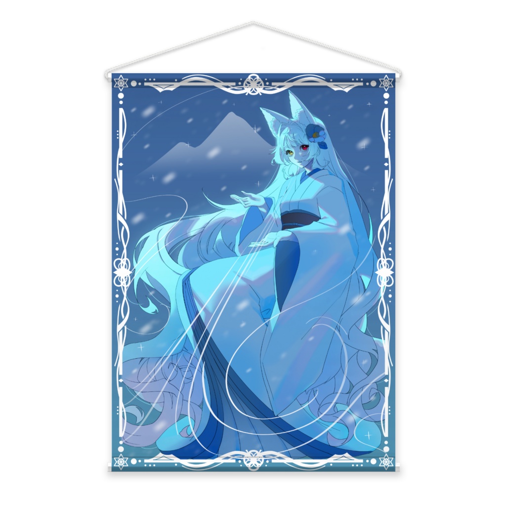 5周年記念　タロットカード風雪女美紅　タペストリー　選べる表情あり　5th Anniversary Tarot Card Style Snow Woman Miku Tapestry (with selectable facial expressions)